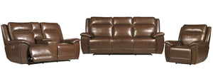 Jameson - Power Reclining Zero Gravity Sofa Set Hickory 3 Pc. Sofa, Loveseat, Recliner