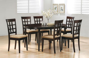 Gabriel - Extension Leaf Dining Table Set Dark Brown 7 Pc. Table, 6 Chairs