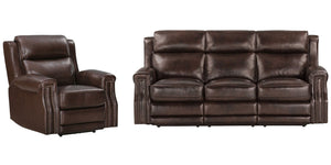 Hensley - Power Reclining Sofa Set Smooth Espresso 2 Pc. Sofa, Recliner