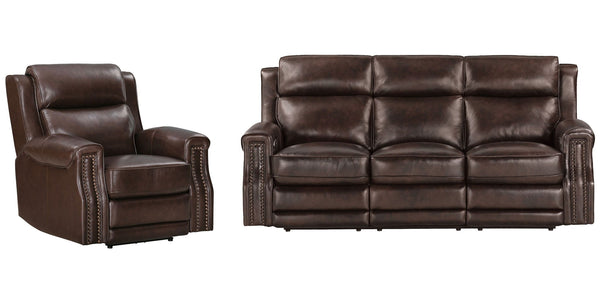 Hensley - Power Reclining Sofa Set Smooth Espresso 2 Pc. Sofa, Recliner