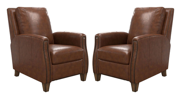Hunter - Manual Pushback Recliner Dark Brown 2 Pieces