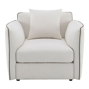 Yolanda - Chair With Pillow - Beige Chenille