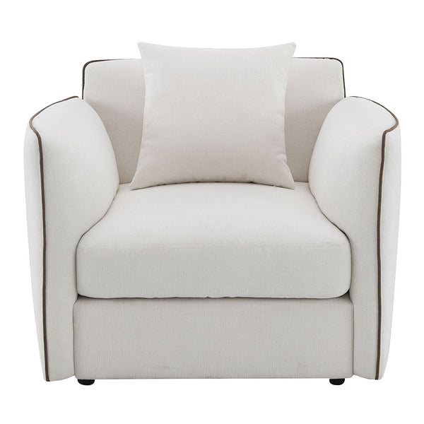 Yolanda - Chair With Pillow - Beige Chenille