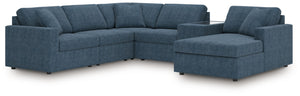 Modmax - Ink - Sectional Blue 6 Pc. Sectional With Raf Corner Chaise, Laf Corner Chair And Storage Console