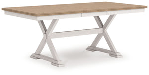 Purlaney - Rectangular Dining Table White Dining Tables with Extensions