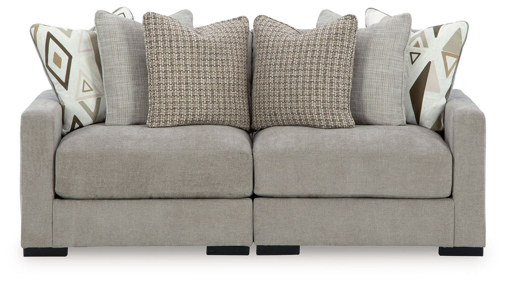 Aslan Court - Sectional Gray 2 Pc. Loveseat Sectional