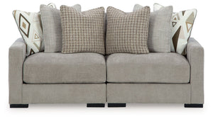 Aslan Court - Sectional Gray 2 Pc. Loveseat Sectional
