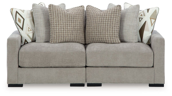 Aslan Court - Sectional Gray 2 Pc. Loveseat Sectional