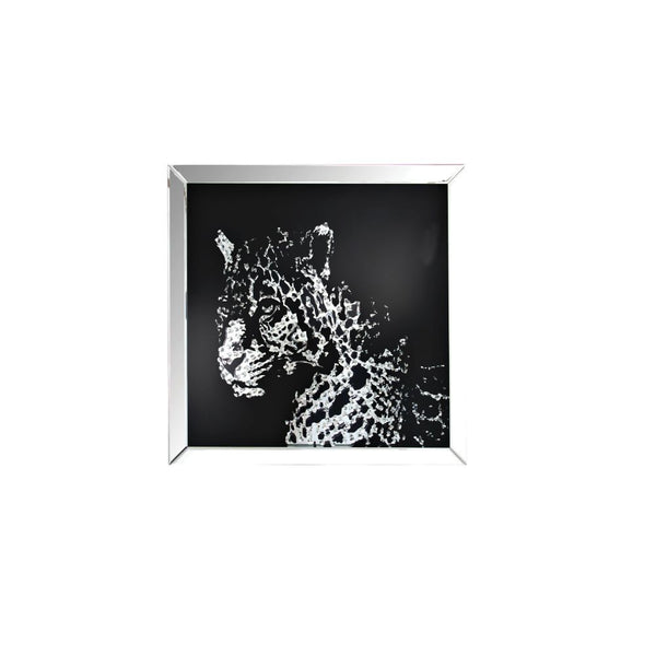 Talisha - Wall Art - Mirrored & Faux Crystal Leopard