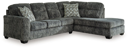 Lonoke - Sectional Dark Gray 2 Pc. Right Arm Facing Corner Chaise Sectional