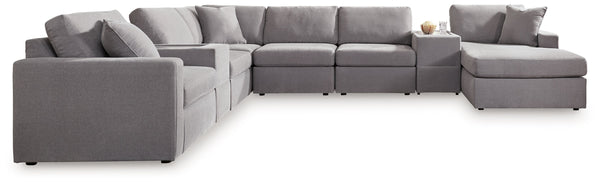 Modmax - Granite - Sectional Gray 8 Pc. Sectional With Raf Corner Chaise And 2 Storage Consoles