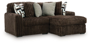 Midnight-Madness - Sectional Dark Brown 2 Pc. Right Arm Facing Corner Chaise Sectional