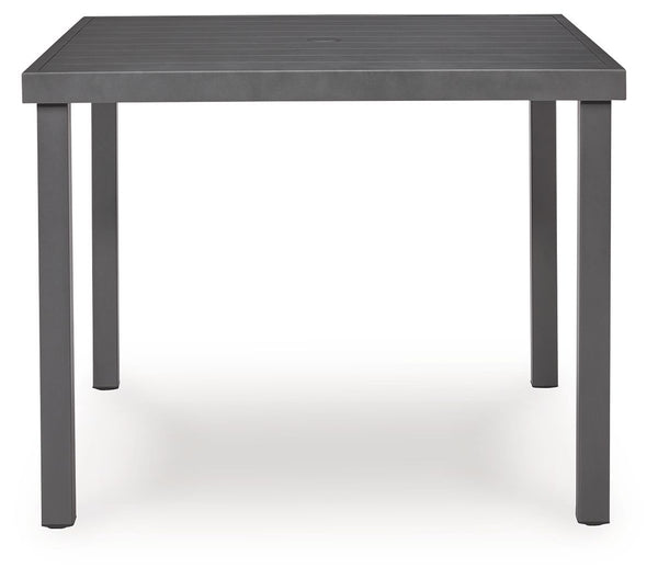 Rocky Creek - Square Dining Table With Umbrella Option - Gray