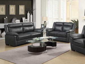 Arabella - Upholstered Padded Arm Sofa Set Dark Gray 2 Pc. Sofa, Loveseat
