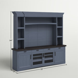 Americana Modern - TV Console with Hutch, Backpanel and LED Lights