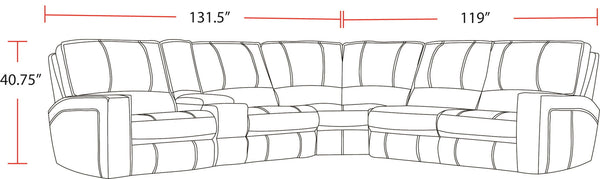 Rockford - 6 Piece Modular Power Reclining Sectional