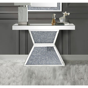 Noralie - 47" Console Table - Mirrored & Faux Diamonds