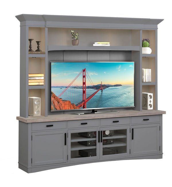 Americana Modern - TV Console with Hutch, Backpanel and LED Lights