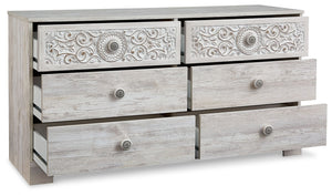 Paxberry - Six Drawer Dresser - Weatherworn - Whitewash