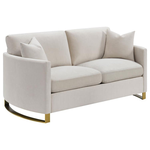Corliss - Upholstered Arched Arm Loveseat Beige