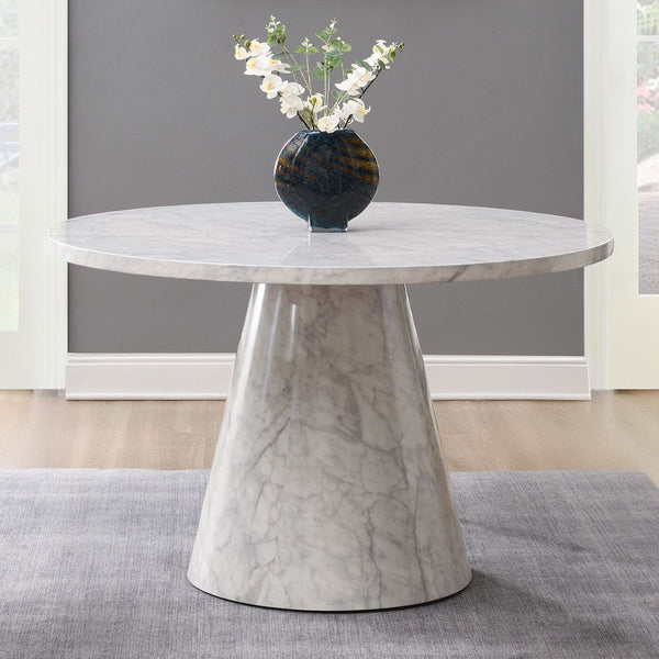 Kacey - Round Dining Table - Engineered Stone Finish