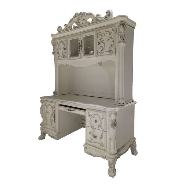 Dresden - Computer Desk & Hutch - Bone White