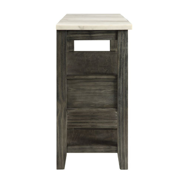 Merel - Server - White Marble Top & Gray Oak