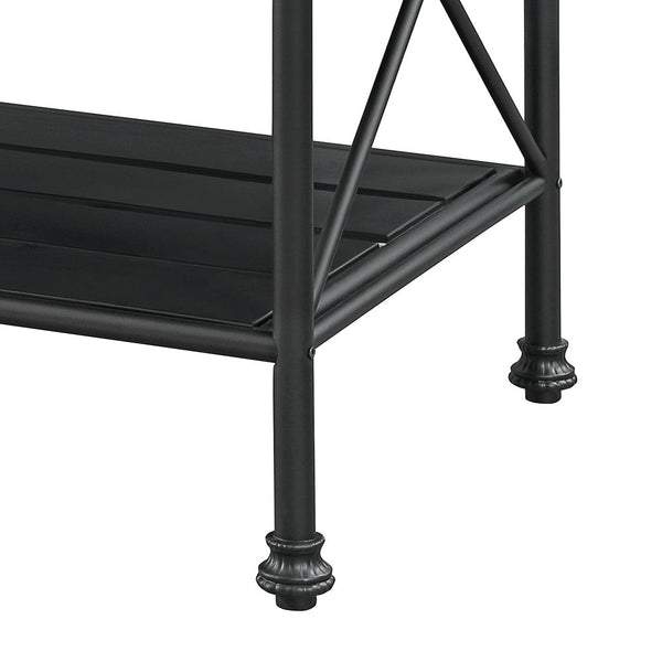 Brahm - Kitchen Island - White Marble Top & Gray