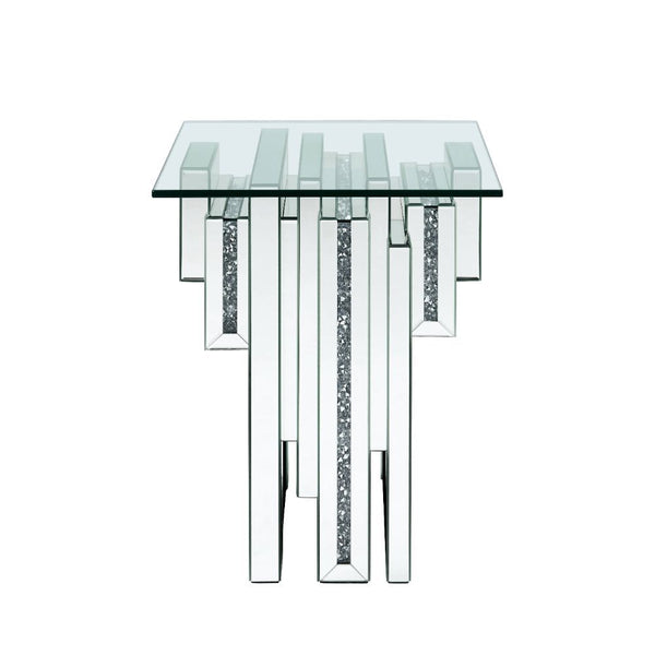 Noralie - 20" End Table With Faux Diamonds - Mirrored