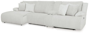 Top Tier - Reclining Sectional Gray 4 Pc. Left Arm Facing Press Back Chaise Reclining Sectional