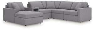 Modmax - Granite - Sectional Gray 6 Pc. Sectional With Audio System, Laf Corner Chaise