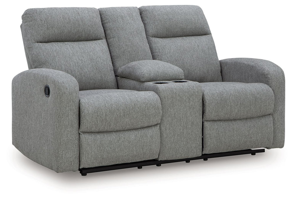 Gauntlet - Double Recline Loveseat With Console - Sterling