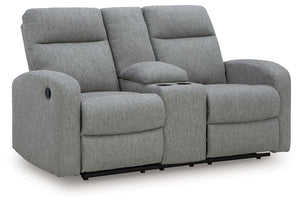 Gauntlet - Double Recline Loveseat With Console - Sterling