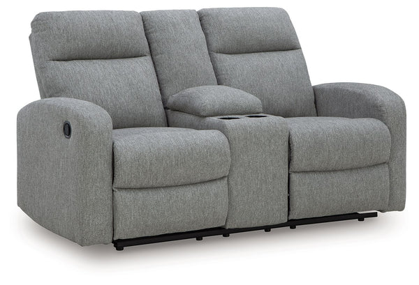 Gauntlet - Double Recline Loveseat With Console - Sterling