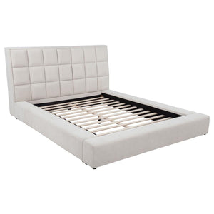 Dreux - Upholstered Panel Platform Bed Beige Queen