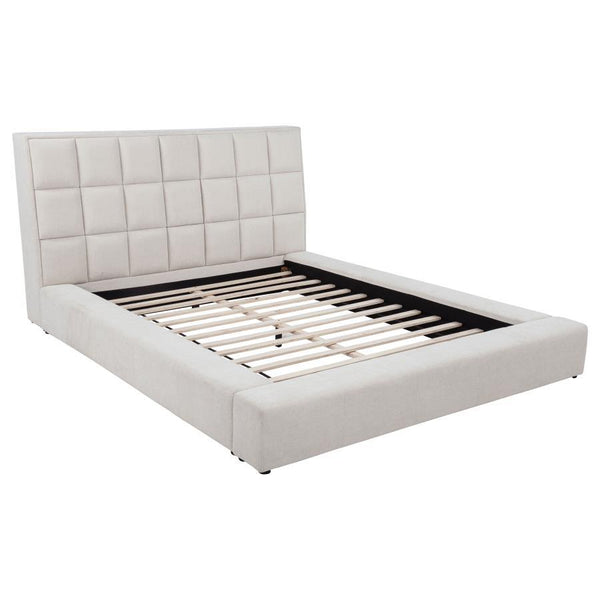 Dreux - Upholstered Panel Platform Bed Beige Queen