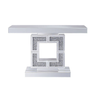 Noralie - Rectangular Console Table - Mirrored & Faux Diamonds