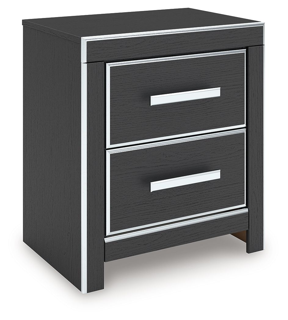 Zuraleus - Two Drawer Night Stand Black