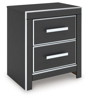 Zuraleus - Two Drawer Night Stand Black