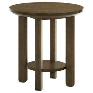 Ottowa - Round Wood Table With Shelf Dark Brown End Tables