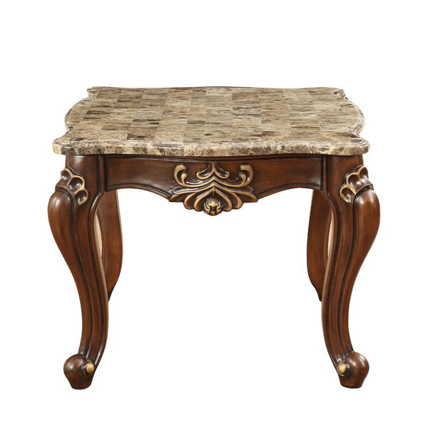 Shalisa - End Table - Marble Top & Walnut