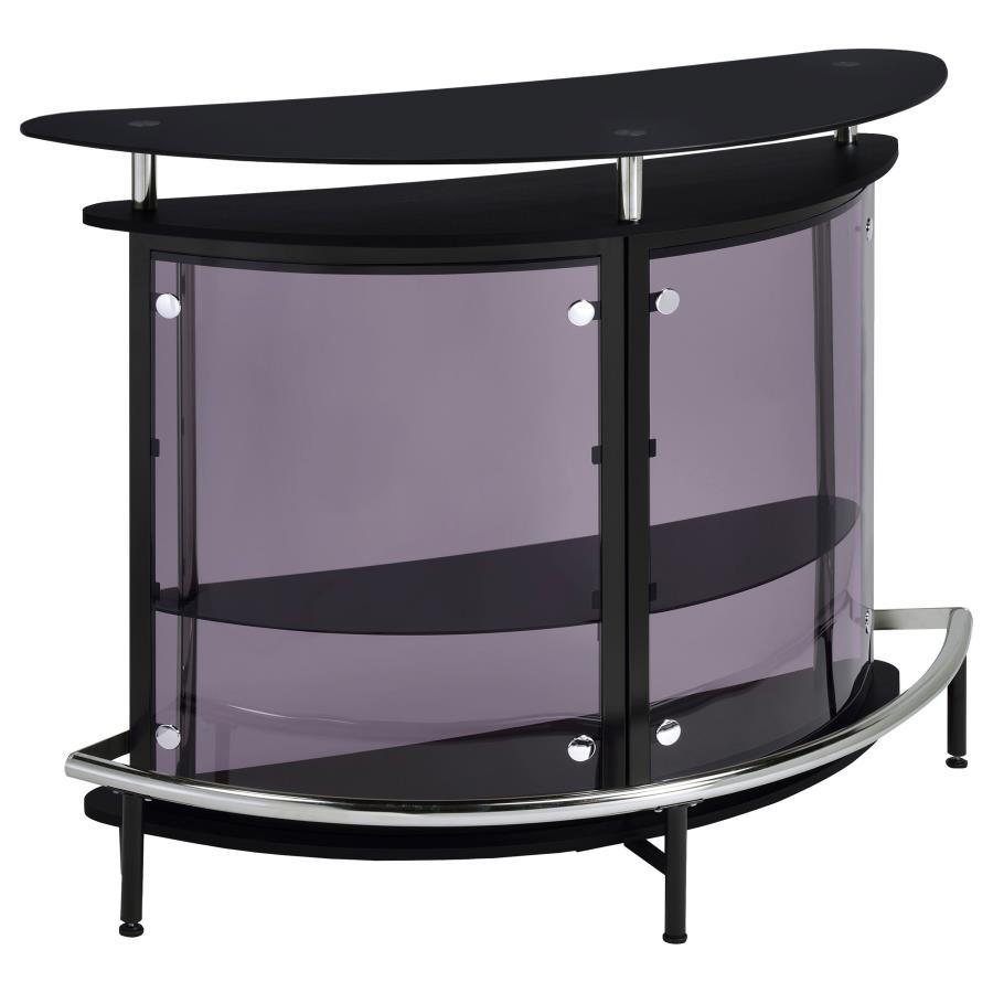 Amarillo - Freestanding Glass Top Home Bar Wine Cabinet Black