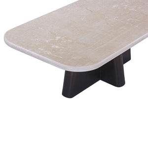 Jacory - Coffee Table With Bottocino Marble Top - Espresso