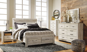 Bellaby - Dresser, Mirror, Platform Bed With Storage Drawers Set Beige