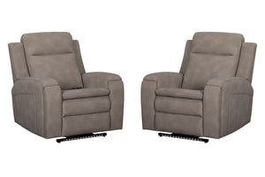 Armstrong - Power Recliner With Heat, Massage And Auto-Glide Light Brown 2 Pieces