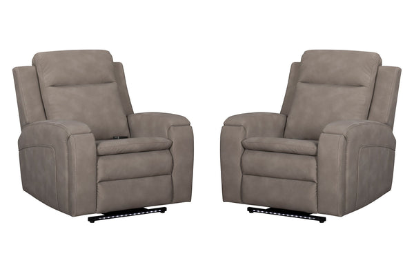 Armstrong - Power Recliner With Heat, Massage And Auto-Glide Light Brown 2 Pieces