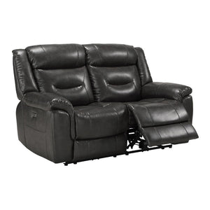 Imogen - Power Motion Loveseat With USB - Gray Leather-Aire