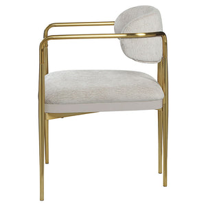 Zayn - Arm Chair (Set of 2) - Beige Chenille & Gold