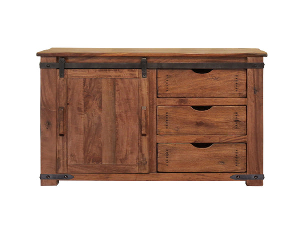 Parota - 50" TV Stand / Console 3 Drawer / 1 Door With 2 Shelves - Cinnamon Brown