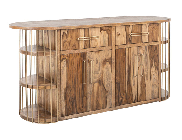 Balam - Kitchen Island With 2 Drawer & 4 Door - Light Brown